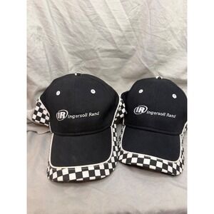 Ingersoll Rand Racing Hat Mens Black Checkered Angel Air Embroidered Cap